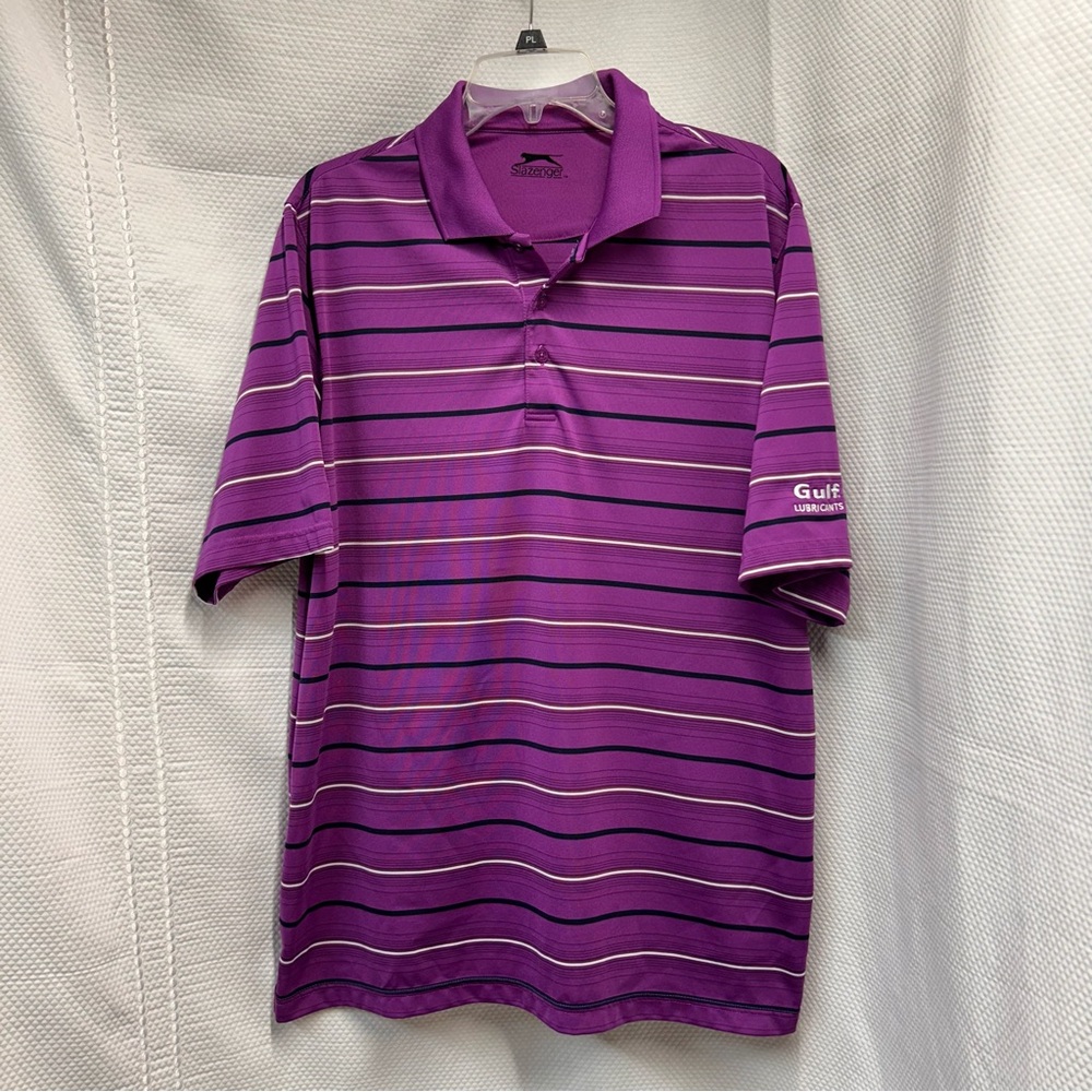 Slazenger Purple‎ Polo Shirt with Stripes